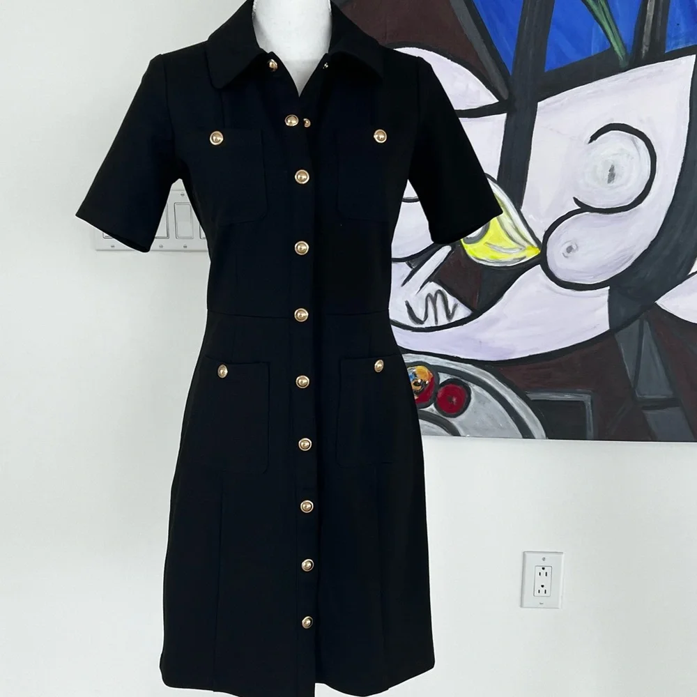 MICHAEL KORS Stretch Ponte Shirtdress Size S